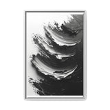 Monochrome Elegance: Artistic Swirl and Brushstroke Art Print
