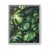 Floating Monstera Leaves Art Print - Serene Minimalist Decor