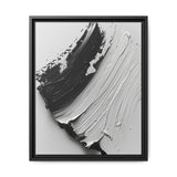 Monochromatic Elegance: Abstract Swirls Brushwork Art Print