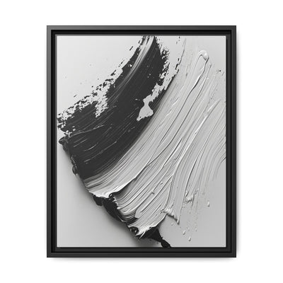 Monochromatic Elegance: Abstract Swirls Brushwork Art Print