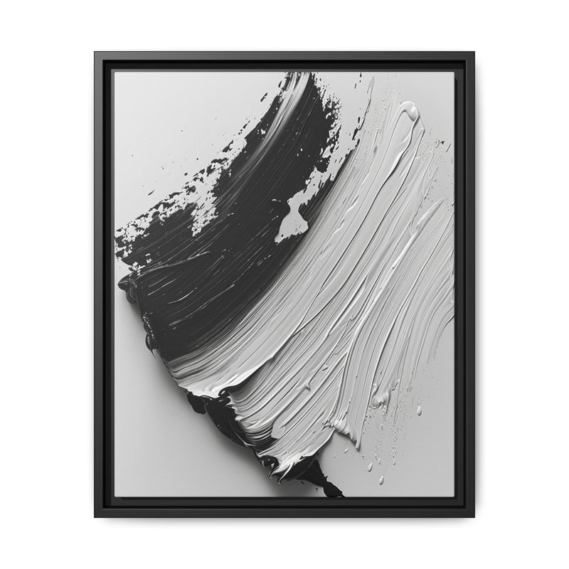 Monochromatic Elegance: Abstract Swirls Brushwork Art Print