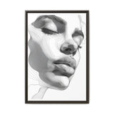 Japandi-Inspired One-Line Art Portrait - Monochrome Ink on Paper