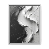 Monochrome Yin-Yang Impasto Swirl - Fine Art Modern Print