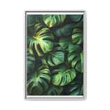Floating Monstera Leaves Art Print - Serene Minimalist Decor