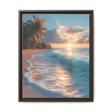 Tropical Golden Hour Serenity - Aerial Beach Canvas Art