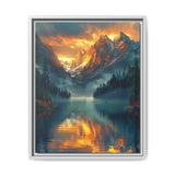 Golden Hour Majesty: Serene Lake & Mountain Landscape Print
