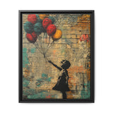 Urban Dreamscape: Banksy-Inspired Girl with Balloons Art Print