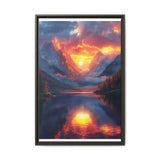 Golden Hour Majesty: Serene Lake & Mountain Canvas Print