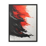 Chaos and Harmony: Vivid Red and Black Abstract Art Print