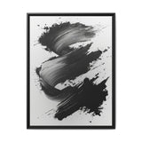 Monochrome Elegance: Dynamic Abstract Brush Stroke Art Print