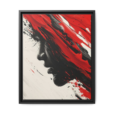 Vivid Red and Black Abstract Chaos - High-Detail 8K Art Print