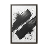 Abstract Energy: Bold Black & White Dynamic Brush Stroke Art Print