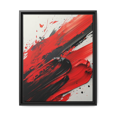 Abstract Chaos - Vivid Red & Black Brushstrokes Art Print, 8K Detail