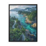 Coastal Serenity: Aerial BC Highway - Museum Grade Art Print
