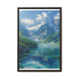 Golden Hour Majesty: Mountain & Lake Landscape Art Print