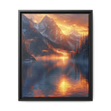Golden Hour Majesty: Mountain & Lake Landscape Art Print