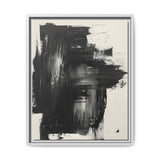 Abstract Essence: Bold Black & White Dynamic Brush Stroke Art Print