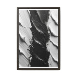 Abstract Swirls Art Print - Black & White Brushstroke Canvas