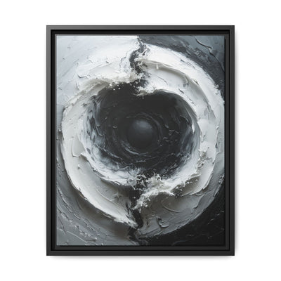 Monochrome Yin-Yang Swirl - Abstract High-Contrast Fine Art Print
