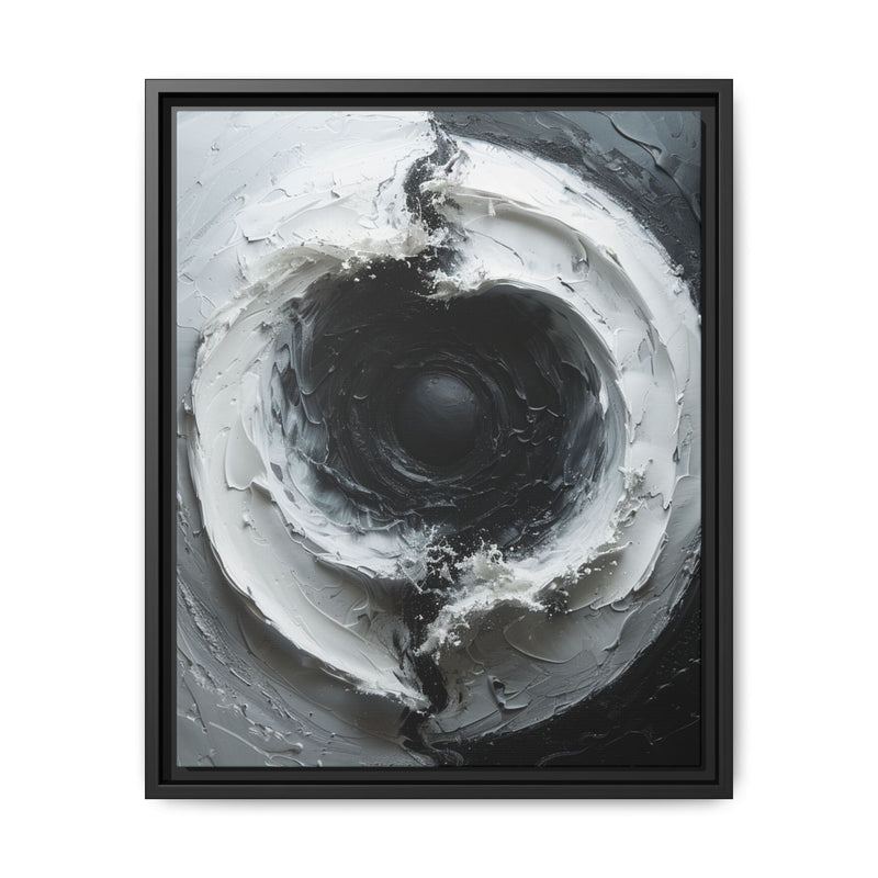 Monochrome Yin-Yang Swirl - Abstract High-Contrast Fine Art Print
