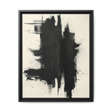Abstract Energy - Bold Black & White Brush Stroke Canvas Print
