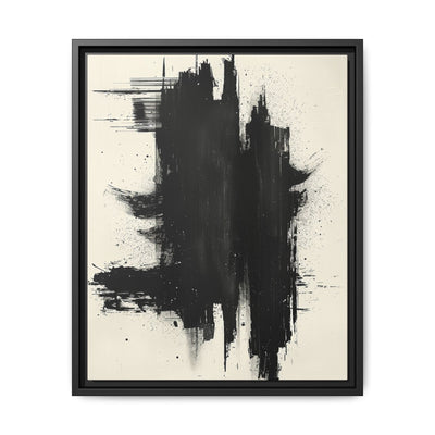Abstract Energy - Bold Black & White Brush Stroke Canvas Print