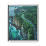 Coastal Serenity: BC Highway Aerial View - Premium Wall Art Print