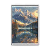 Golden Hour Majesty: Serene Mountain Lake Fine Art Print