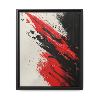 Vivid Red & Black Abstract Art Print - Modern Brushstroke Chaos, 8K
