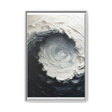Yin-Yang Essence: Monochrome Abstract Impasto Art Print