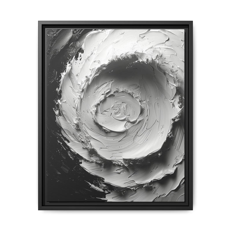 Yin-Yang Impasto Swirl - Elegant Monochrome Art Print