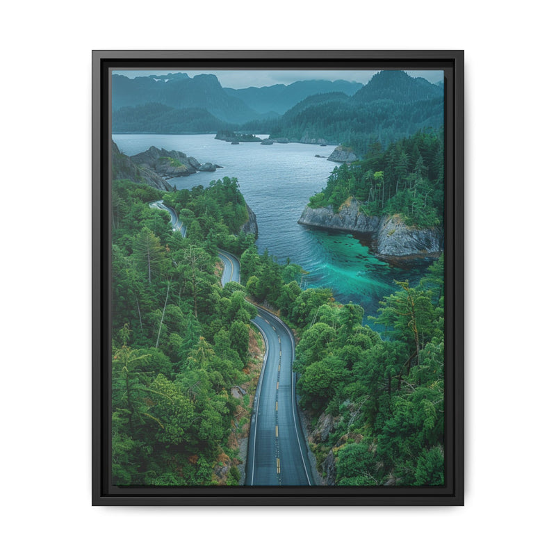 Coastal Escape: Aerial View of BC's Majestic Highway - Wall Art