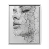Japandi Minimalist One-Line Portrait Art Print - Ink on Canvas