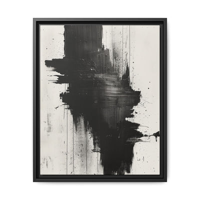 Dynamic Abstract Brush Strokes Art Print - Black & White