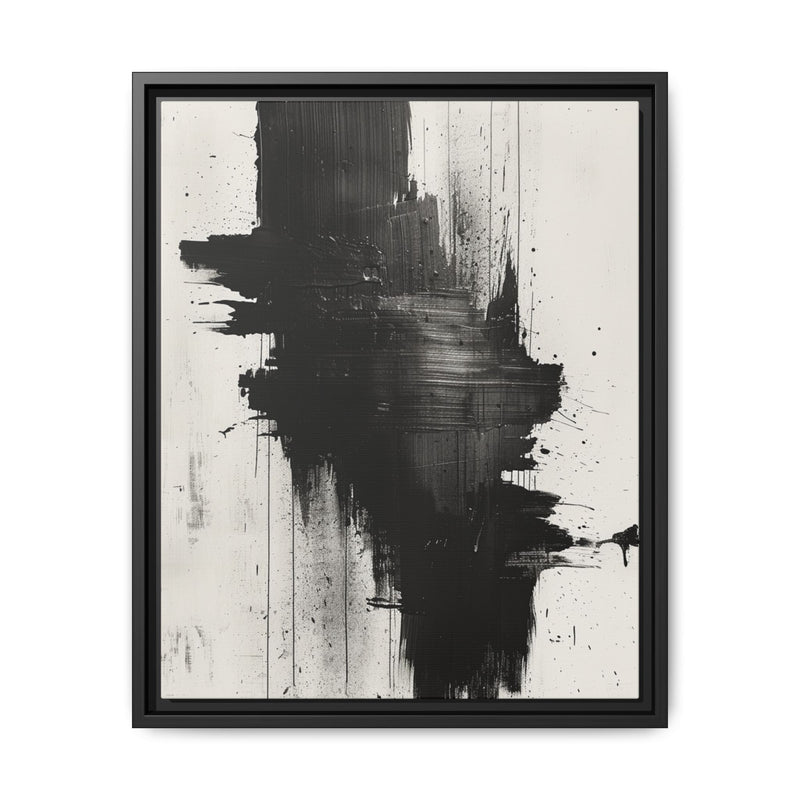 Dynamic Abstract Brush Strokes Art Print - Black & White