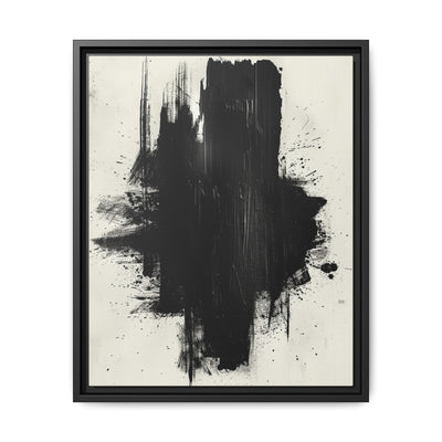 Abstract Elegance: Dynamic Black & White Brushstroke Art Print