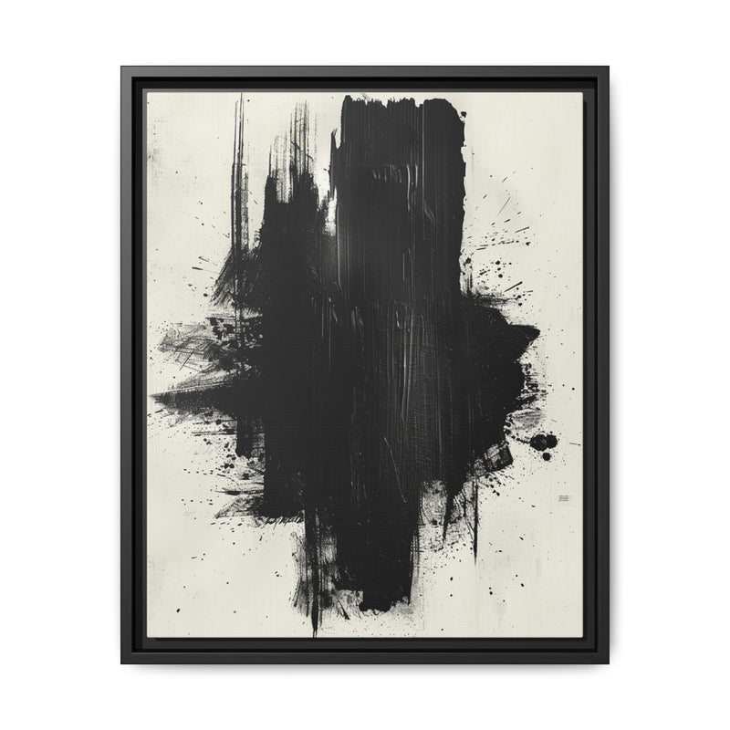 Abstract Elegance: Dynamic Black & White Brushstroke Art Print