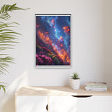 Galactic Garden: Neon Flora & Cosmic Vistas - Premium Art Print