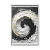Yin Yang Impasto Swirls - Fine Art Monochrome Print