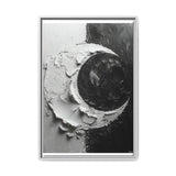 Yin-Yang Monochrome Swirl - Abstract Oil Impasto Fine Art Print