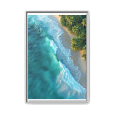 Tropical Serenity at Golden Hour - Vibrant Aerial Beach Print