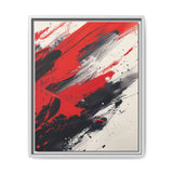 Abstract Energy: Vivid Red and Black Brushstroke Art Print