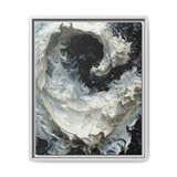 Monochrome Yin-Yang Impasto Art Print - Modern Abstract Elegance