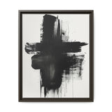 Abstract Dynamic Brush Stroke Art - Black & White Canvas Print