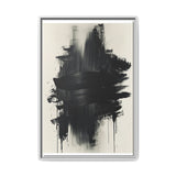 Abstract Brushstroke Dynamics - Black & White Minimalist Art Print