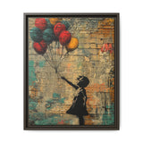 Urban Dreamscape: Banksy-Inspired Girl with Balloons Art Print