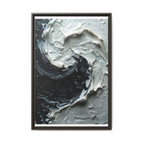 Yin-Yang Impasto Swirl - High-Contrast Abstract Fine Art Print