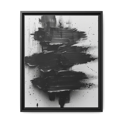 Abstract Energy - Bold Black & White Brush Stroke Art Print