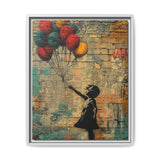 Urban Dreamscape: Banksy-Inspired Girl with Balloons Art Print
