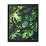 Floating Monstera Leaves Art Print - Serene Minimalist Decor